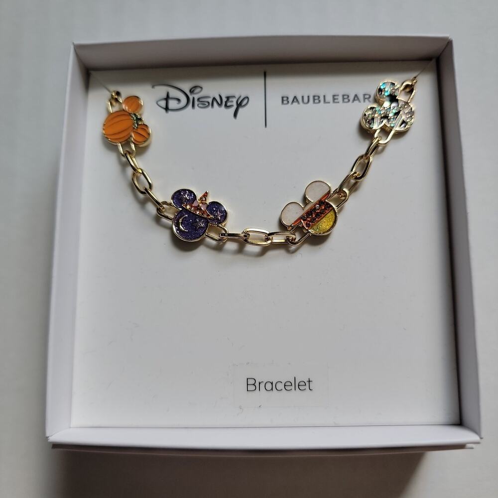 Disney x BaubleBar Mickey Mouse Halloween Charm Bracelet NIB
